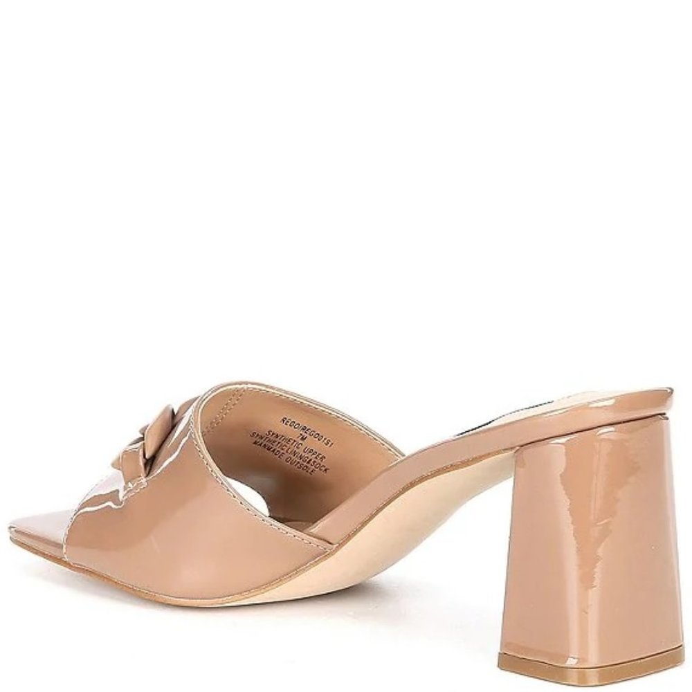 $49 NWT (8.5) Steve Madden Rego Patent Square Toe Chain Detail Mules - Picture 7 of 9